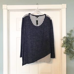 NWT Lane Bryant striped top 3/4 sleeves size 14/16